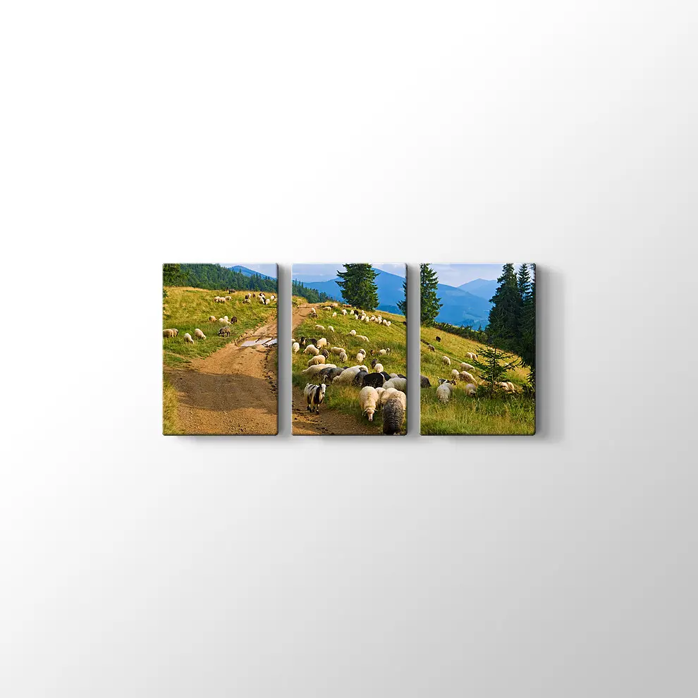 Koyun Sürüsü Kanvas Tablo