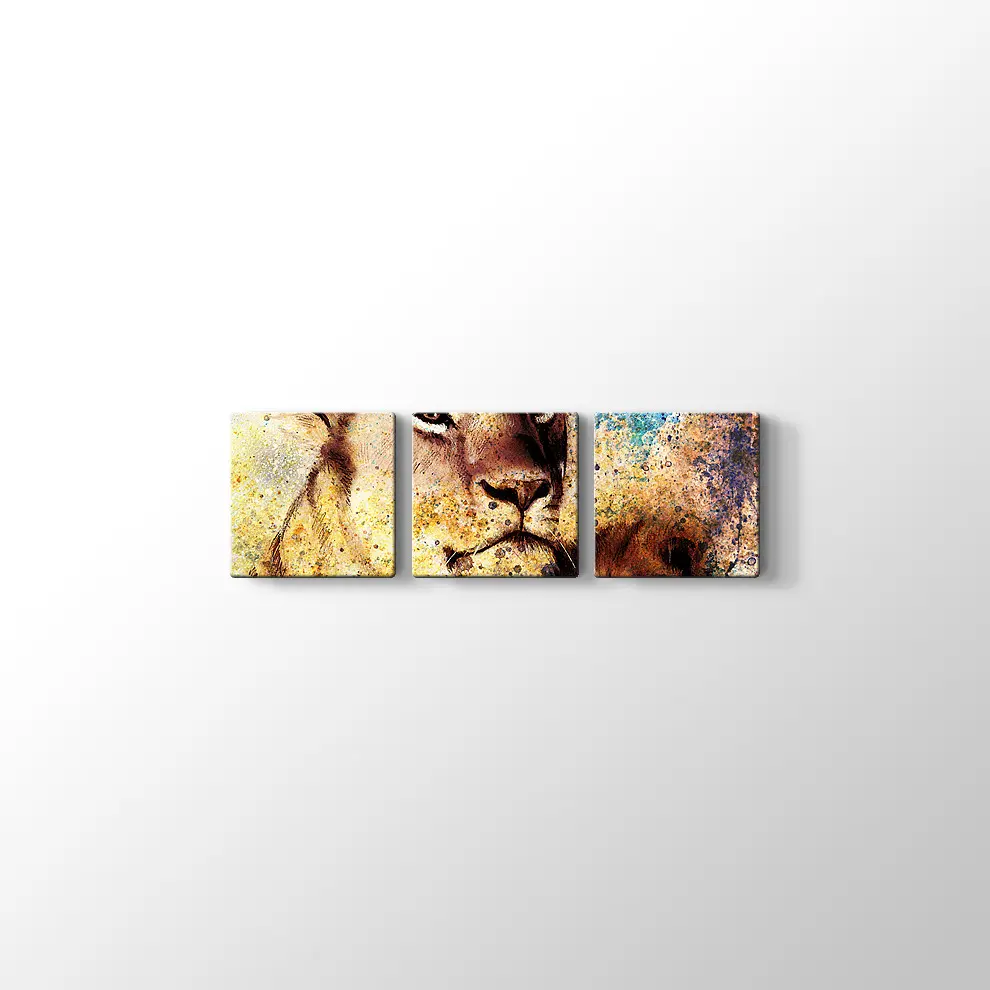 Anne ve Yavru Aslan Kanvas Tablo