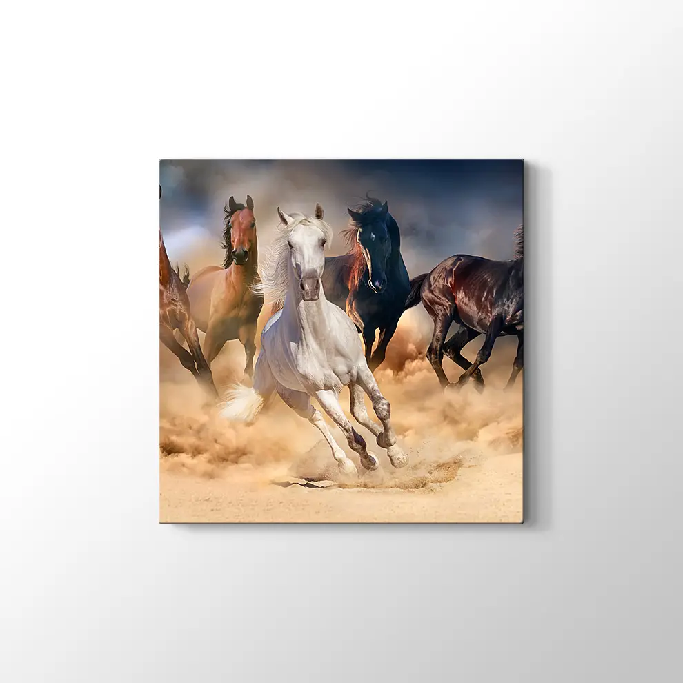 Koşan Atlar Kanvas Tablo