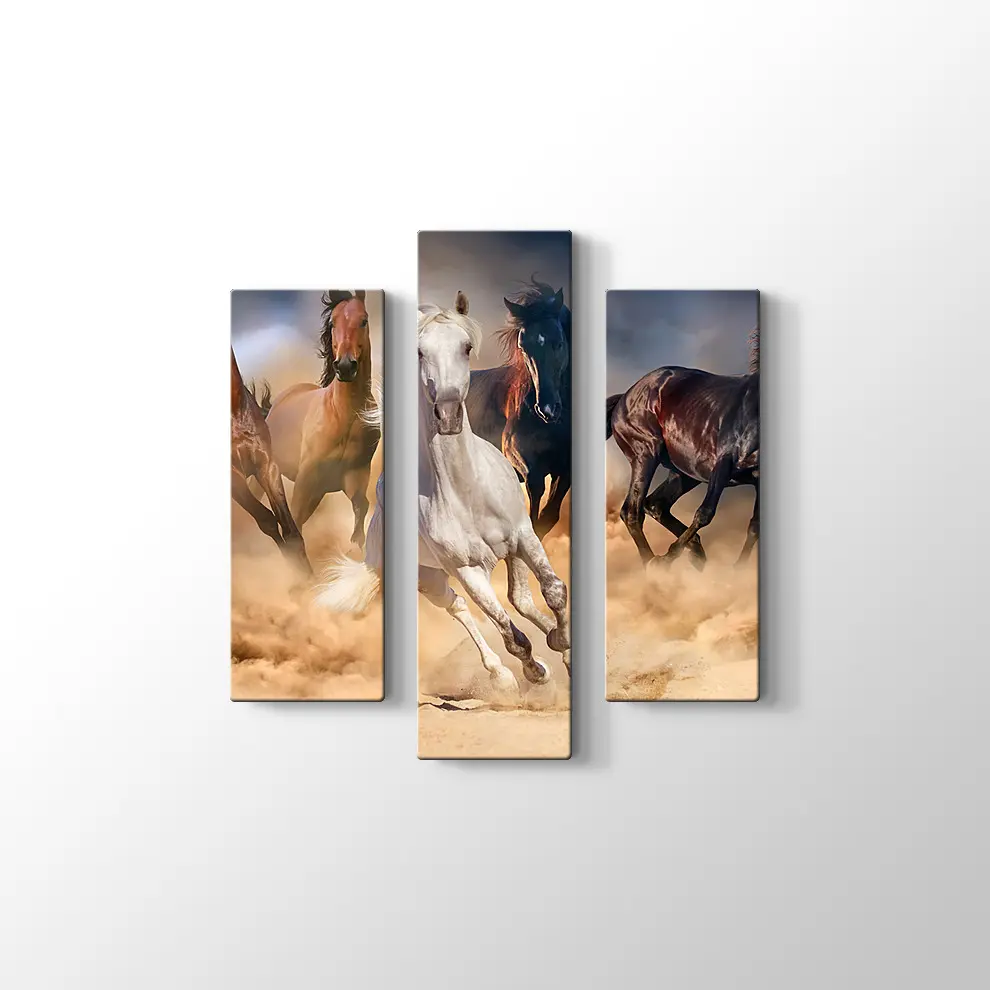 Koşan Atlar Kanvas Tablo