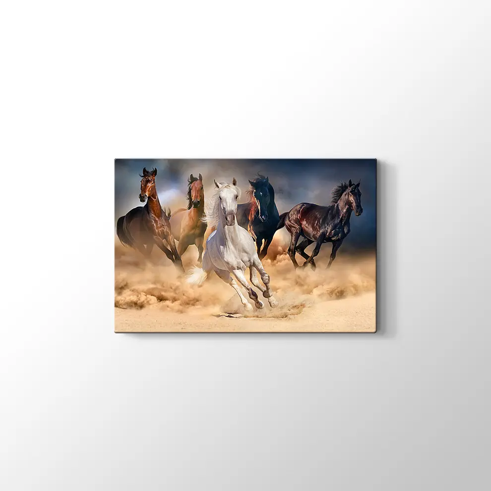 Koşan Atlar Kanvas Tablo
