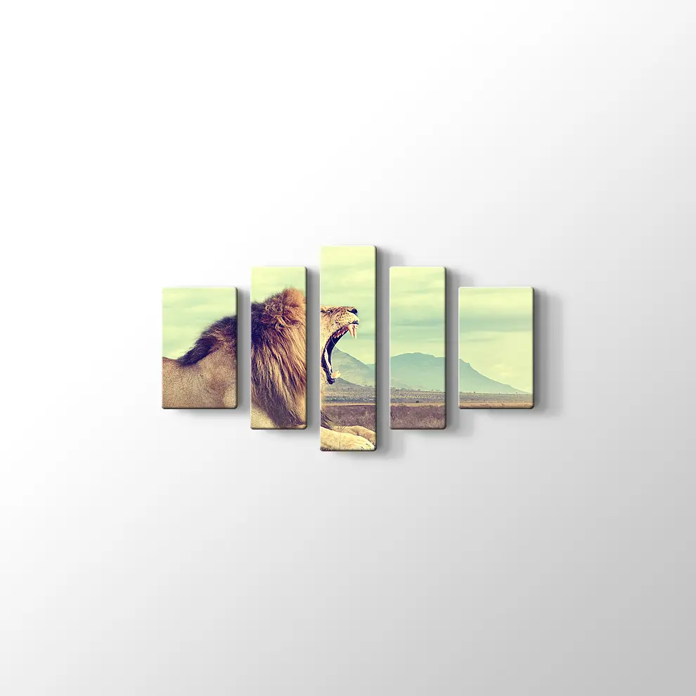 Kükreyen Aslan Kanvas Tablo