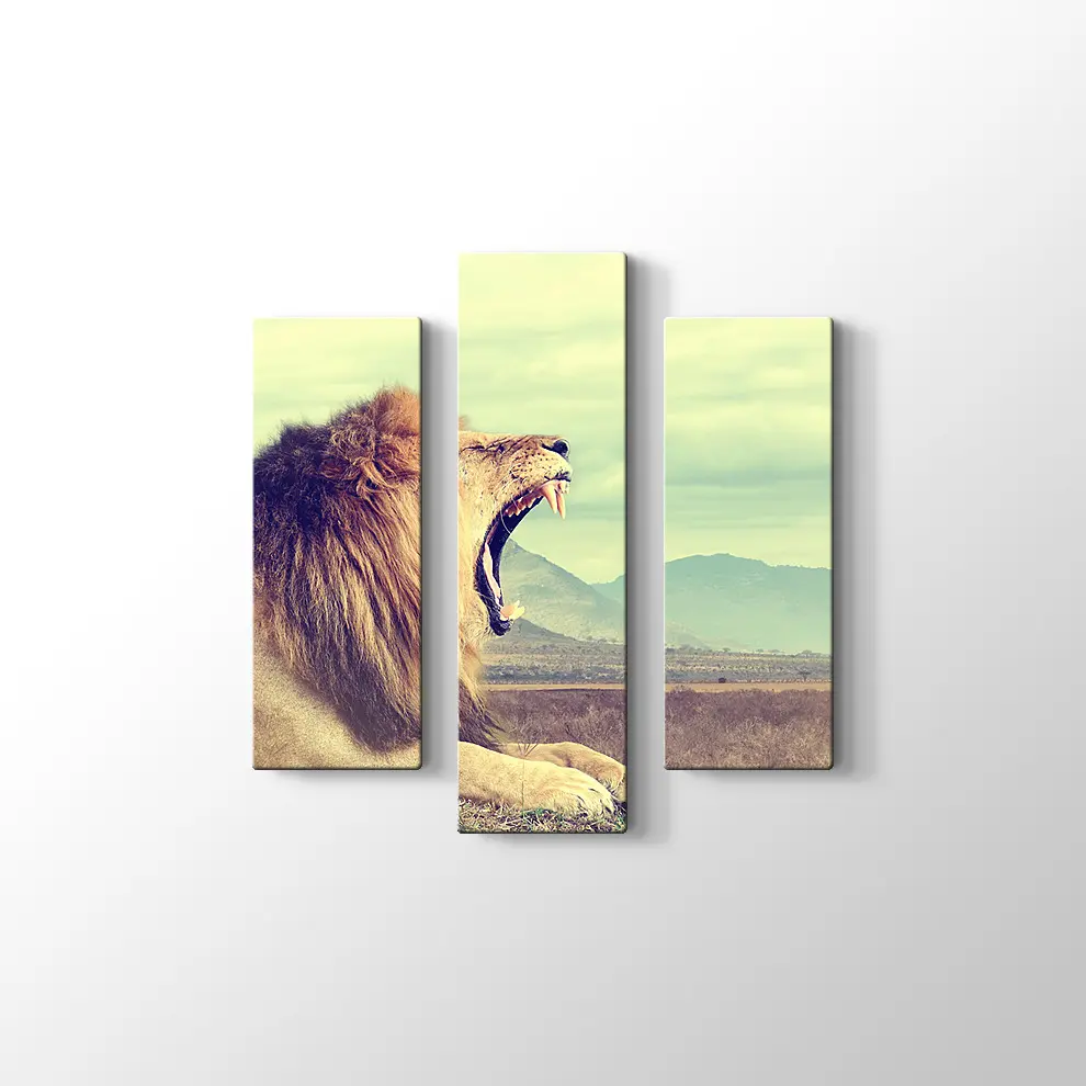 Kükreyen Aslan Kanvas Tablo