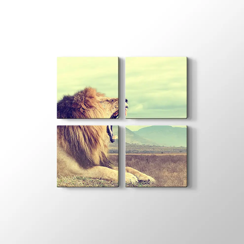 Kükreyen Aslan Kanvas Tablo