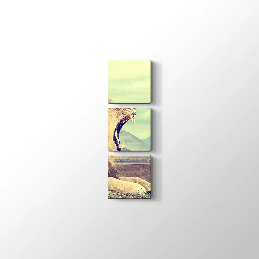 Kükreyen Aslan Kanvas Tablo