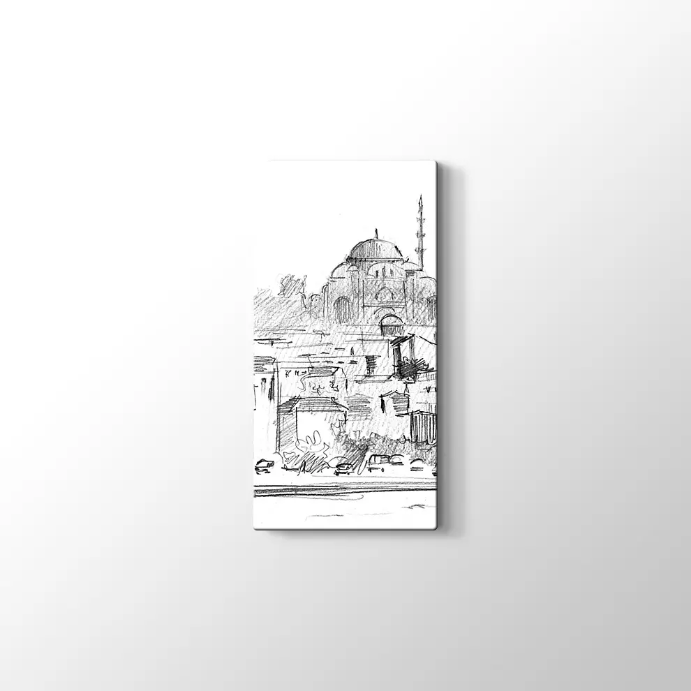 Karakalem İstanbul Kanvas Tablo