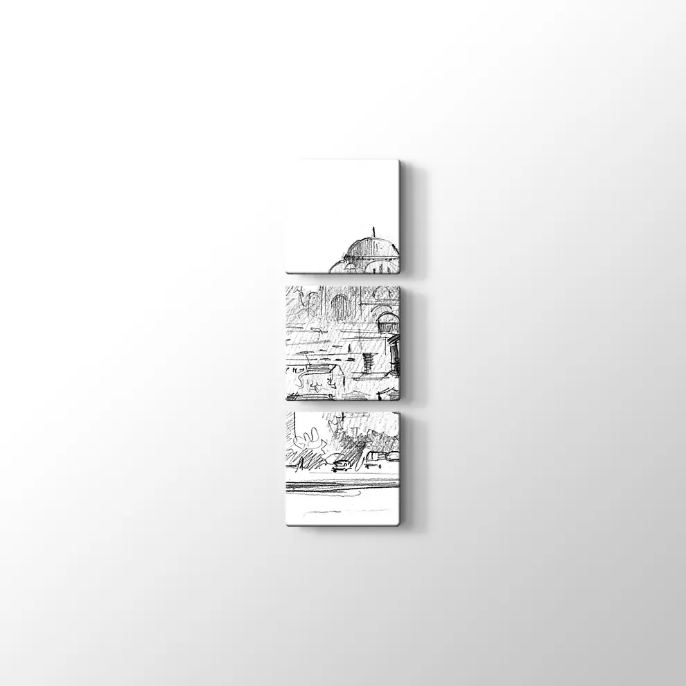 Karakalem İstanbul Kanvas Tablo