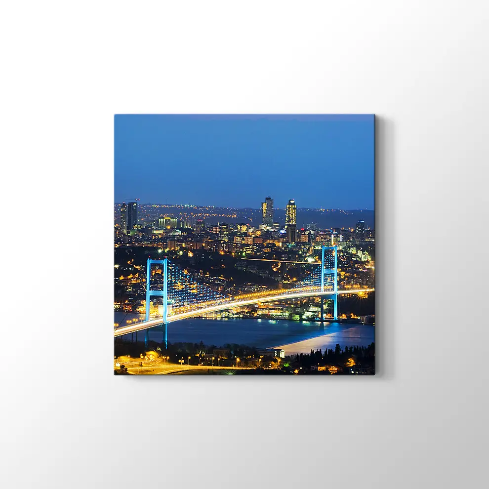 Boğaziçi Köprüsü Gece Kanvas Tablo