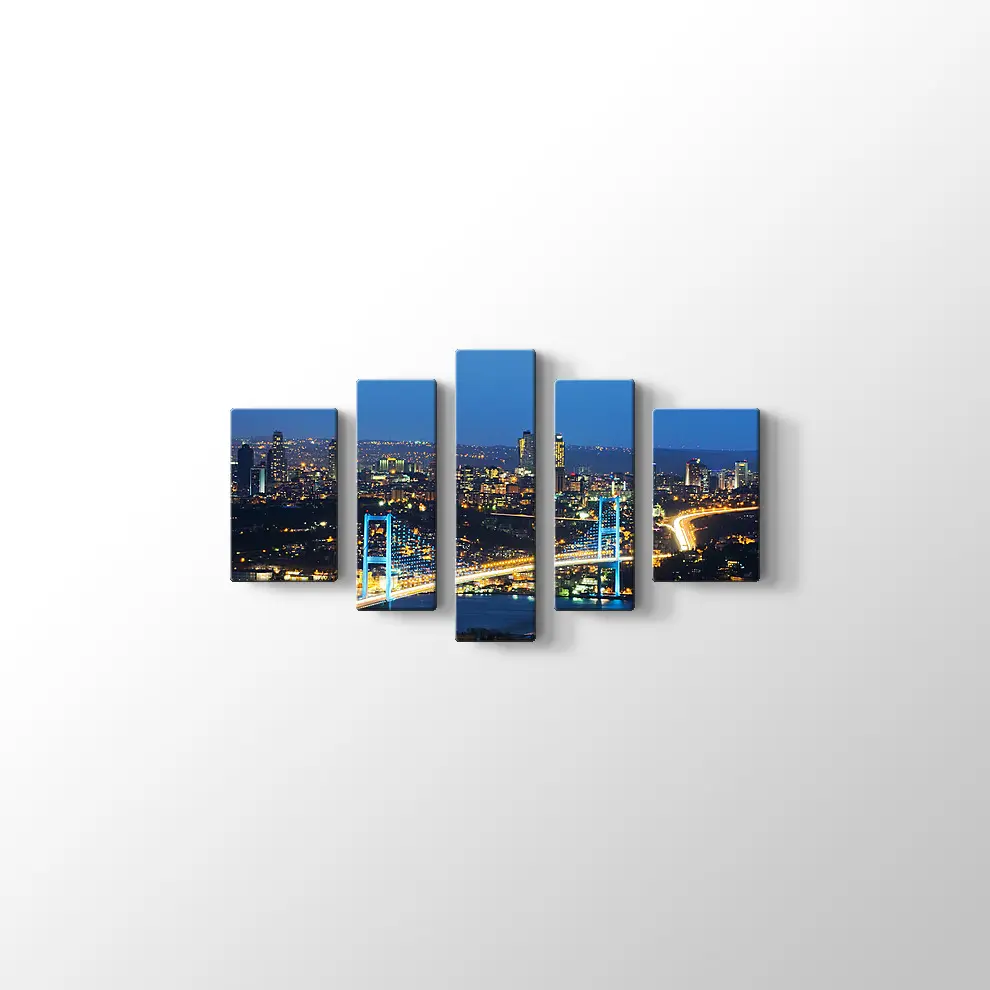 Boğaziçi Köprüsü Gece Kanvas Tablo