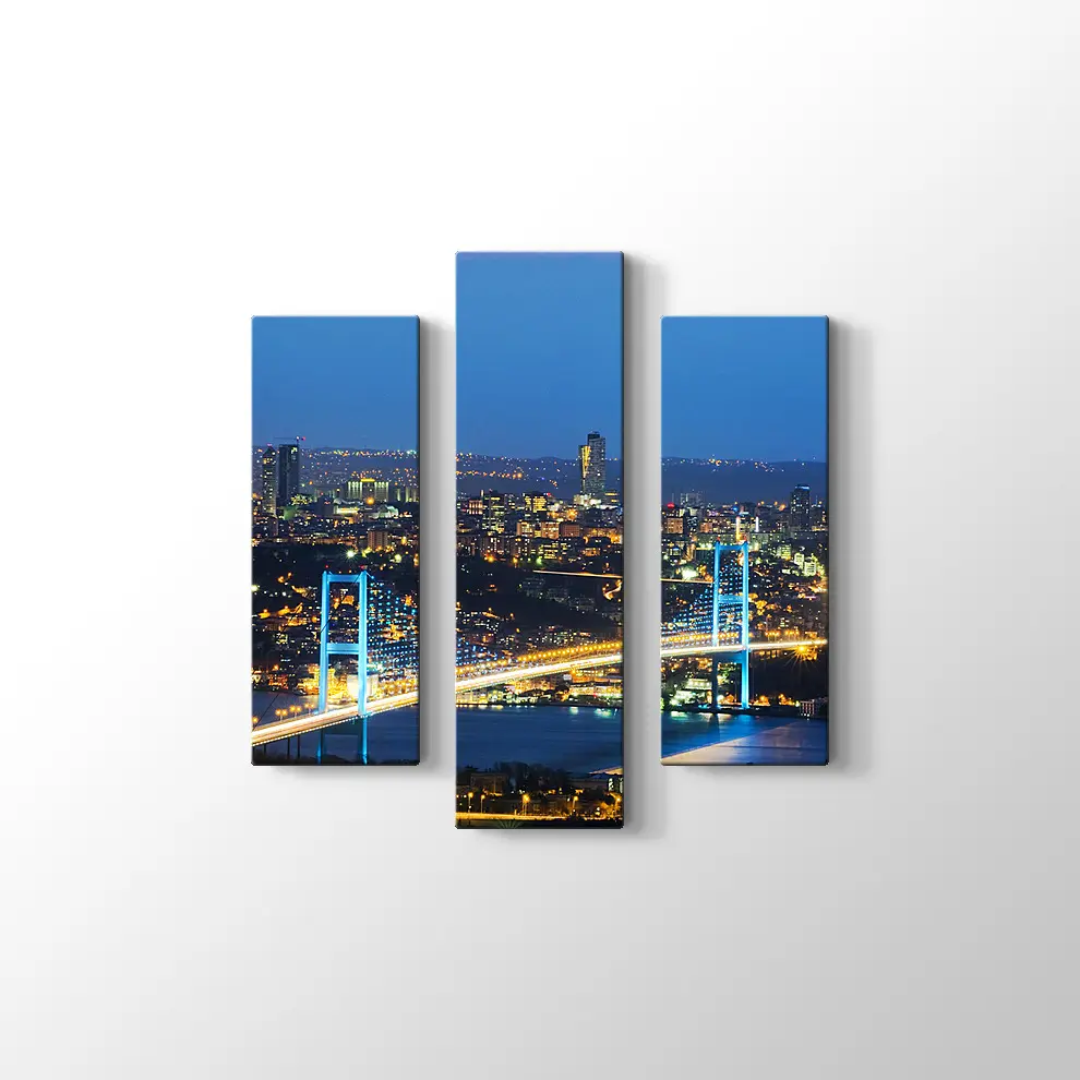 Boğaziçi Köprüsü Gece Kanvas Tablo
