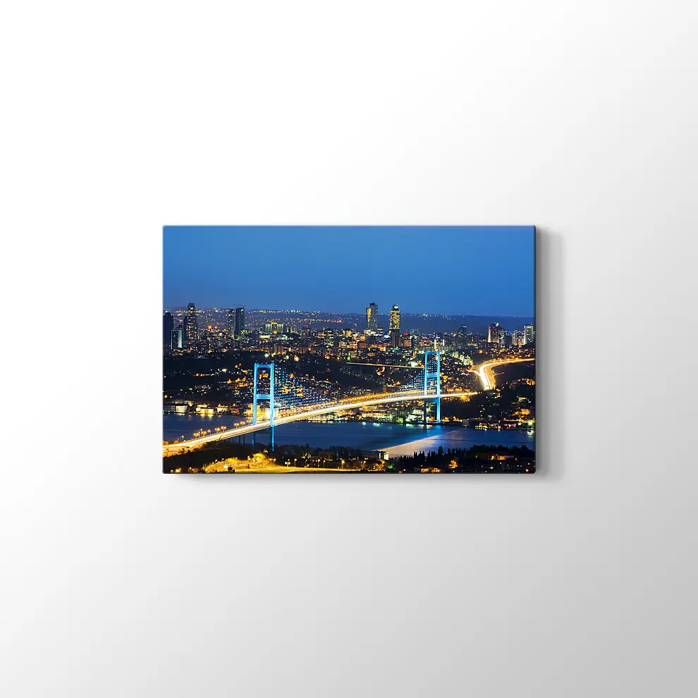 Boğaziçi Köprüsü Gece Kanvas Tablo