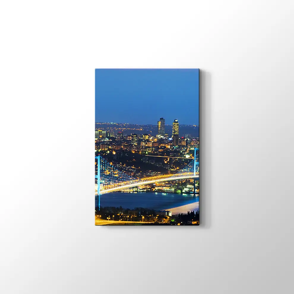 Boğaziçi Köprüsü Gece Kanvas Tablo