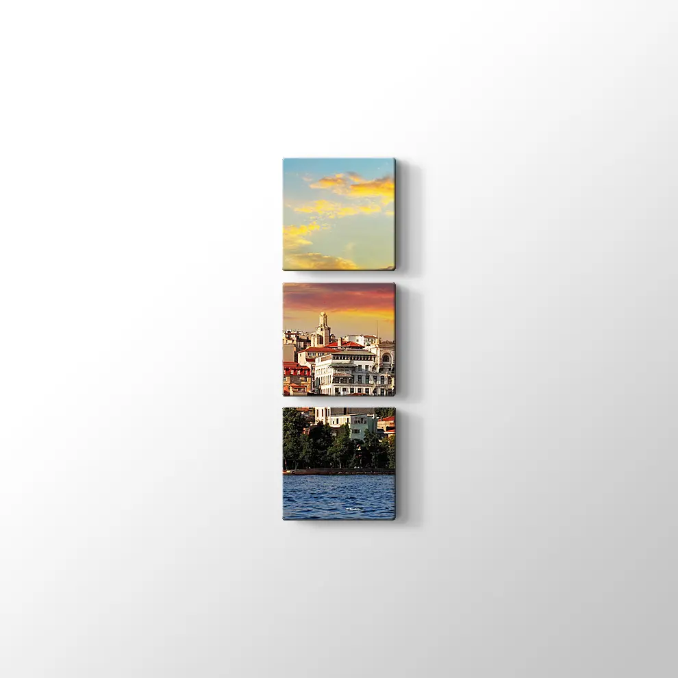Günbatımında Galata Kanvas Tablo