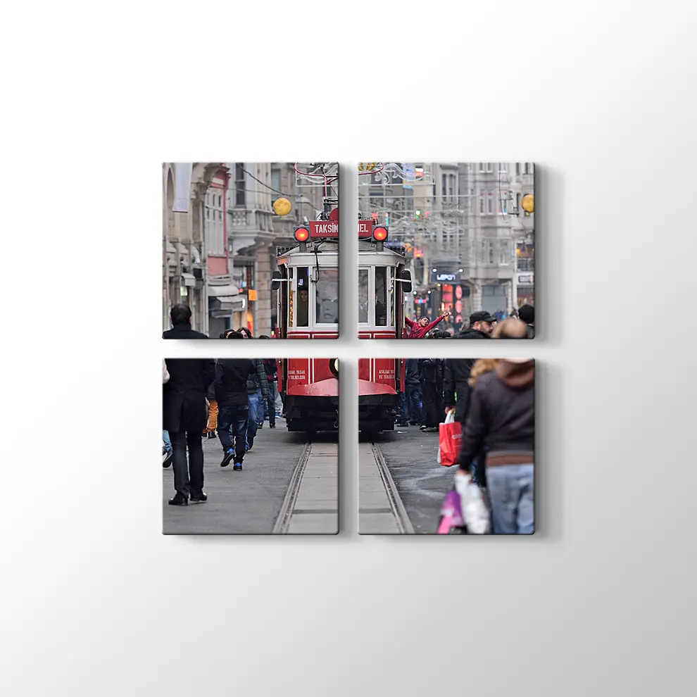 Taksim İnsanlar Kanvas Tablo