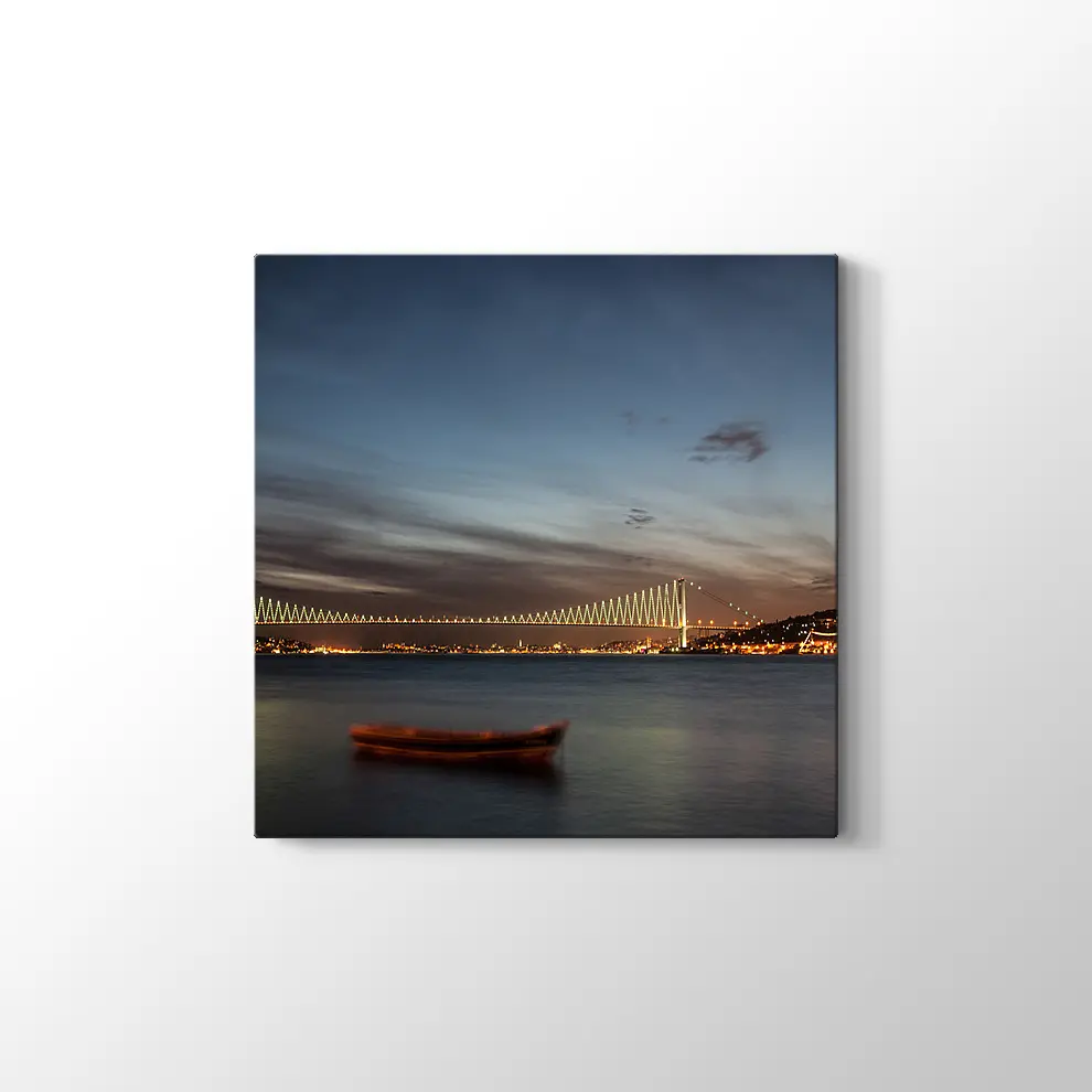 Boğaz Köprüsü ve Gece Kanvas Tablo
