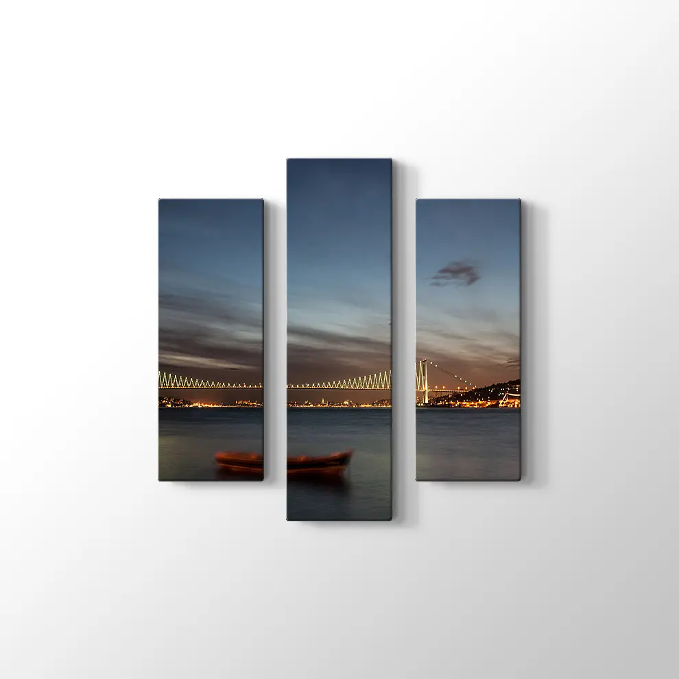 Boğaz Köprüsü ve Gece Kanvas Tablo