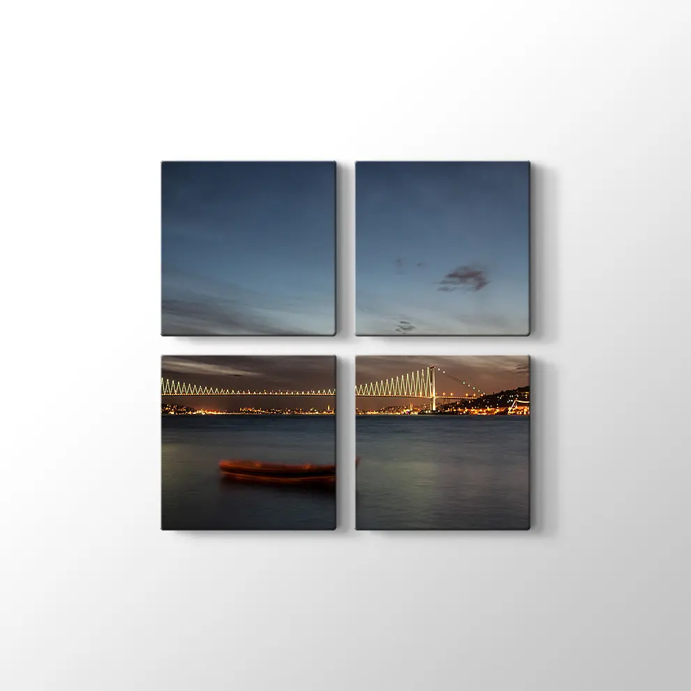 Boğaz Köprüsü ve Gece Kanvas Tablo