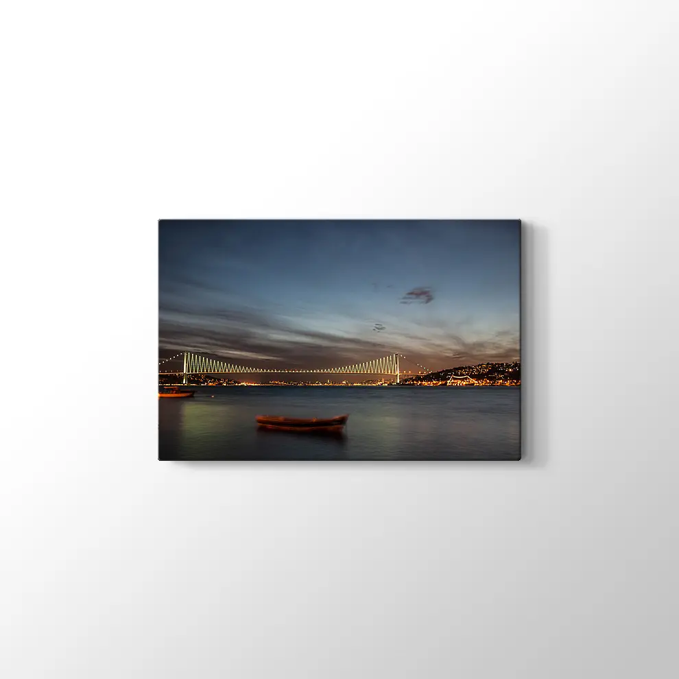 Boğaz Köprüsü ve Gece Kanvas Tablo