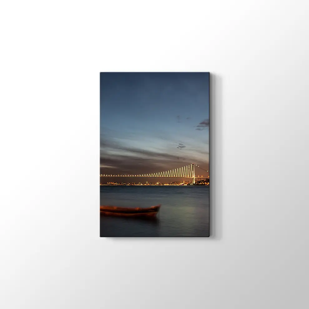 Boğaz Köprüsü ve Gece Kanvas Tablo
