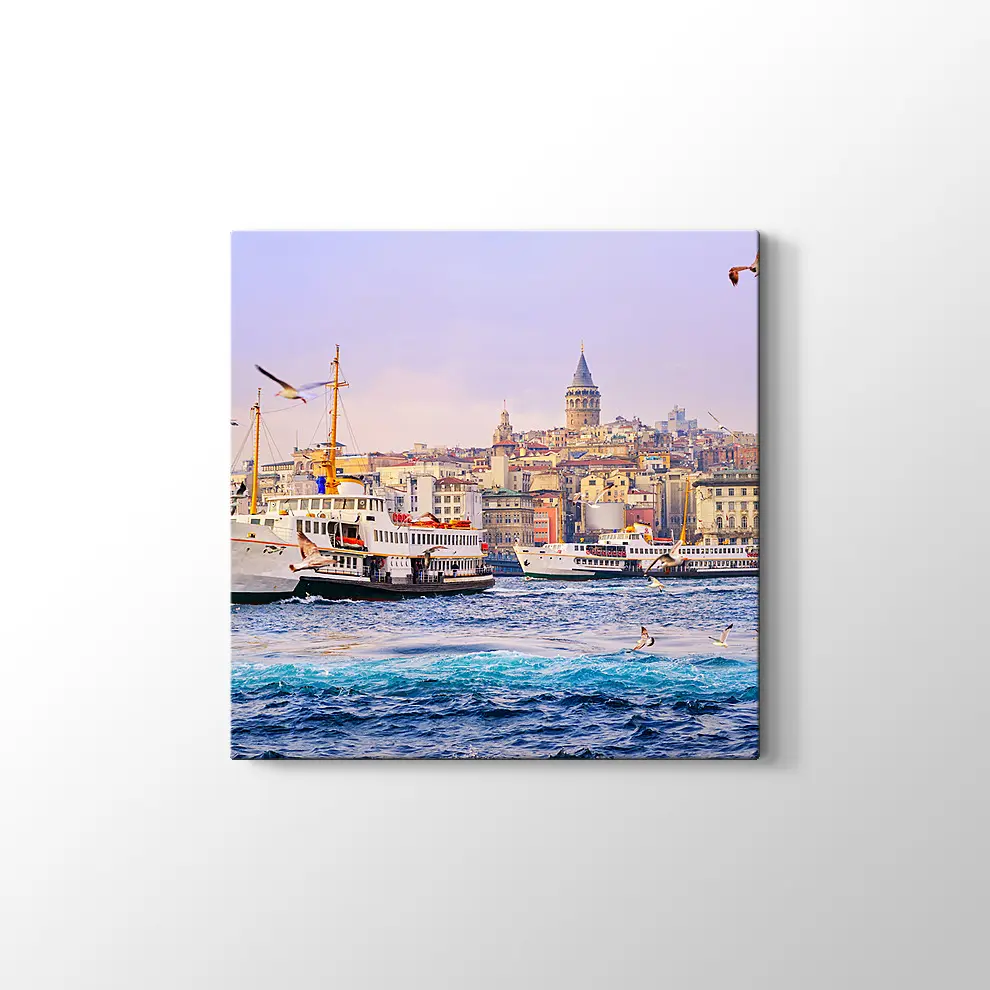 Denizden Galata Kulesi Kanvas Tablo