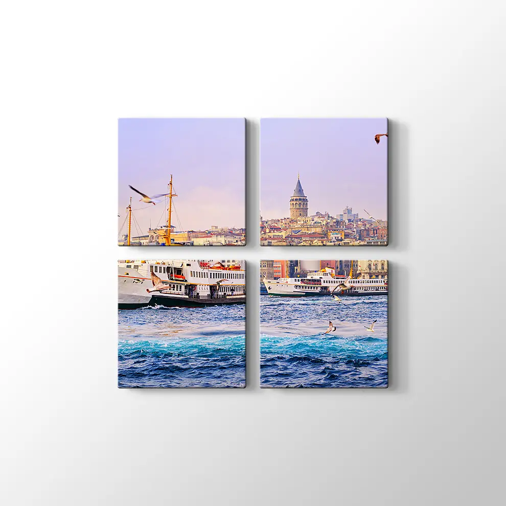 Denizden Galata Kulesi Kanvas Tablo