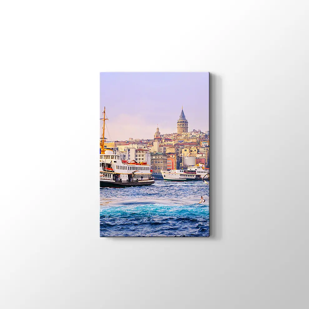 Denizden Galata Kulesi Kanvas Tablo