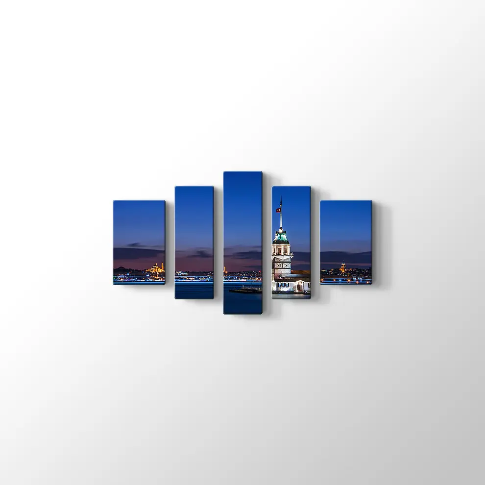 Kızkulesi Gece Manzarası Kanvas Tablo