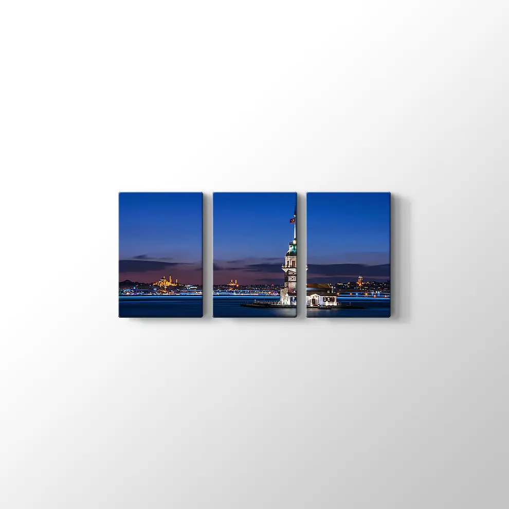 Kızkulesi Gece Manzarası Kanvas Tablo