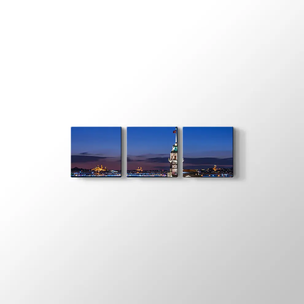 Kızkulesi Gece Manzarası Kanvas Tablo