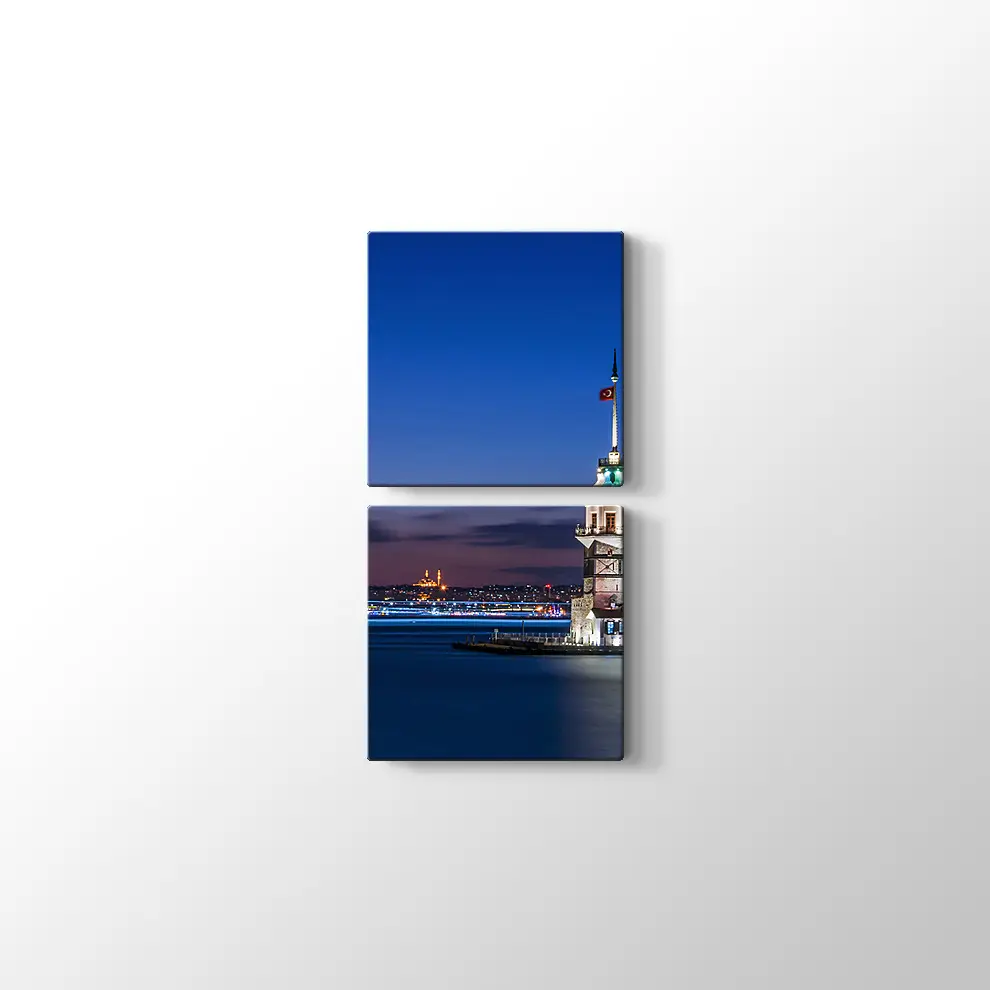 Kızkulesi Gece Manzarası Kanvas Tablo