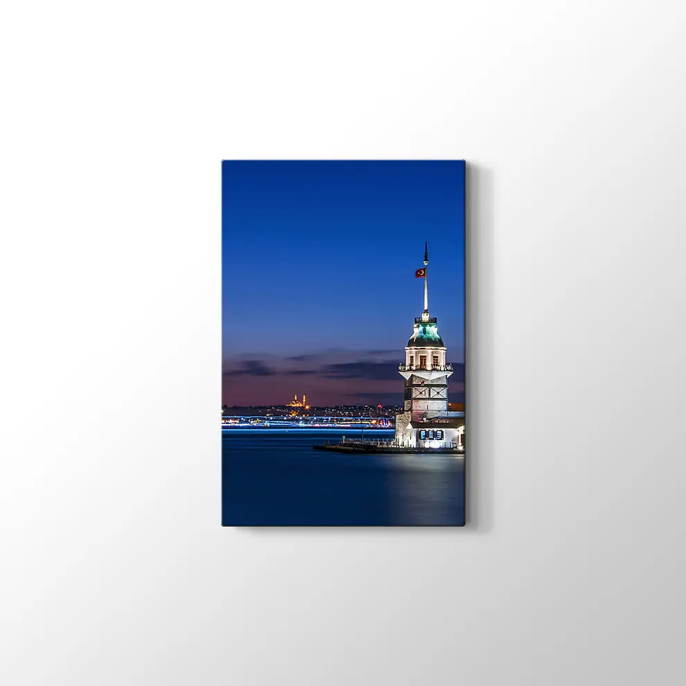Kızkulesi Gece Manzarası Kanvas Tablo