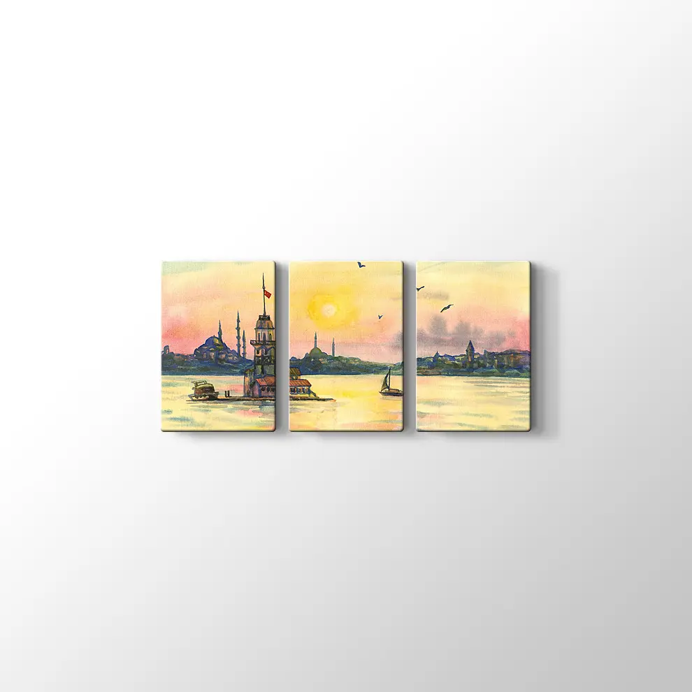 Suluboya Kızkulesi Kanvas Tablo