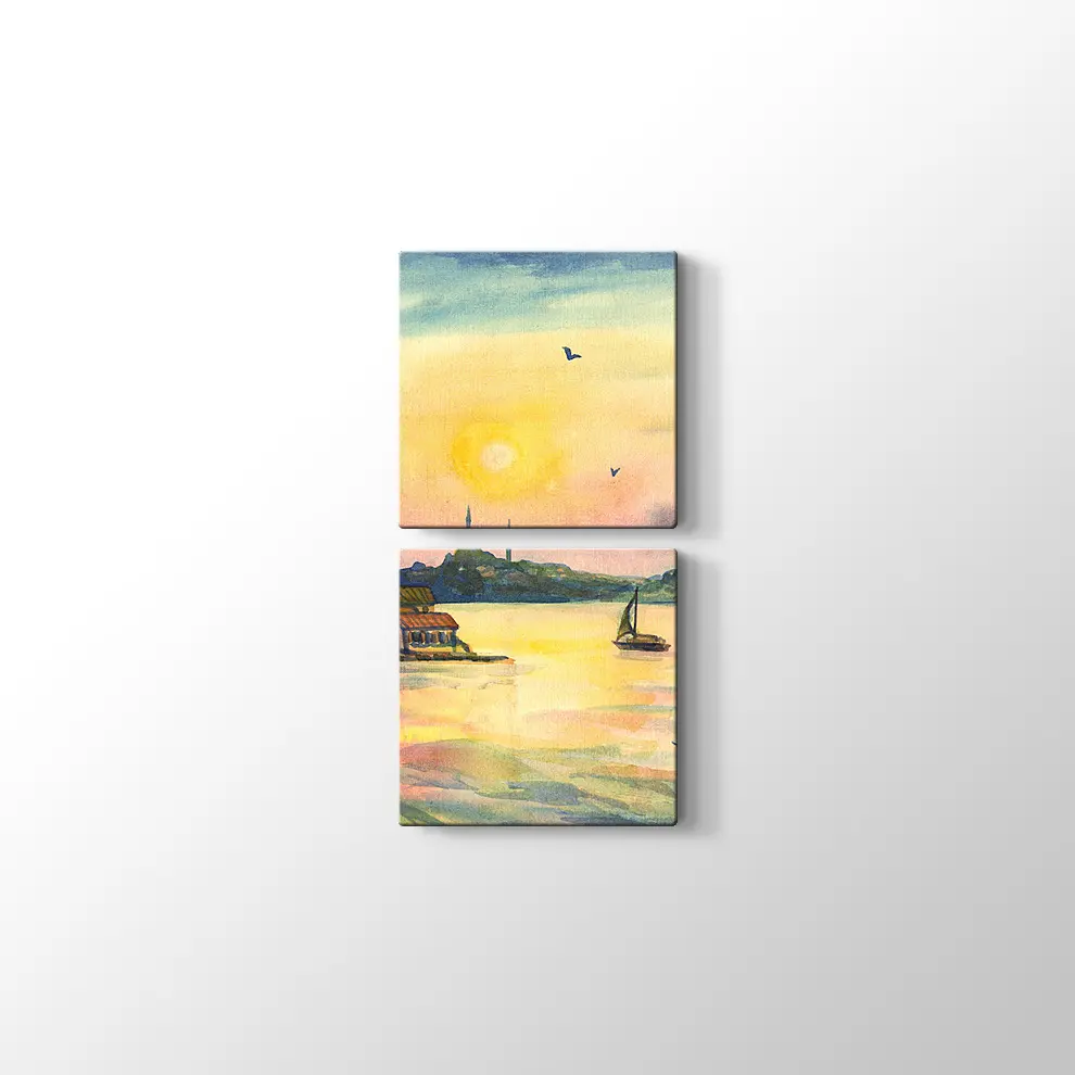 Suluboya Kızkulesi Kanvas Tablo