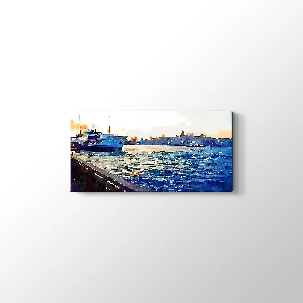 Suluboya İstanbul Deniz Kanvas Tablo
