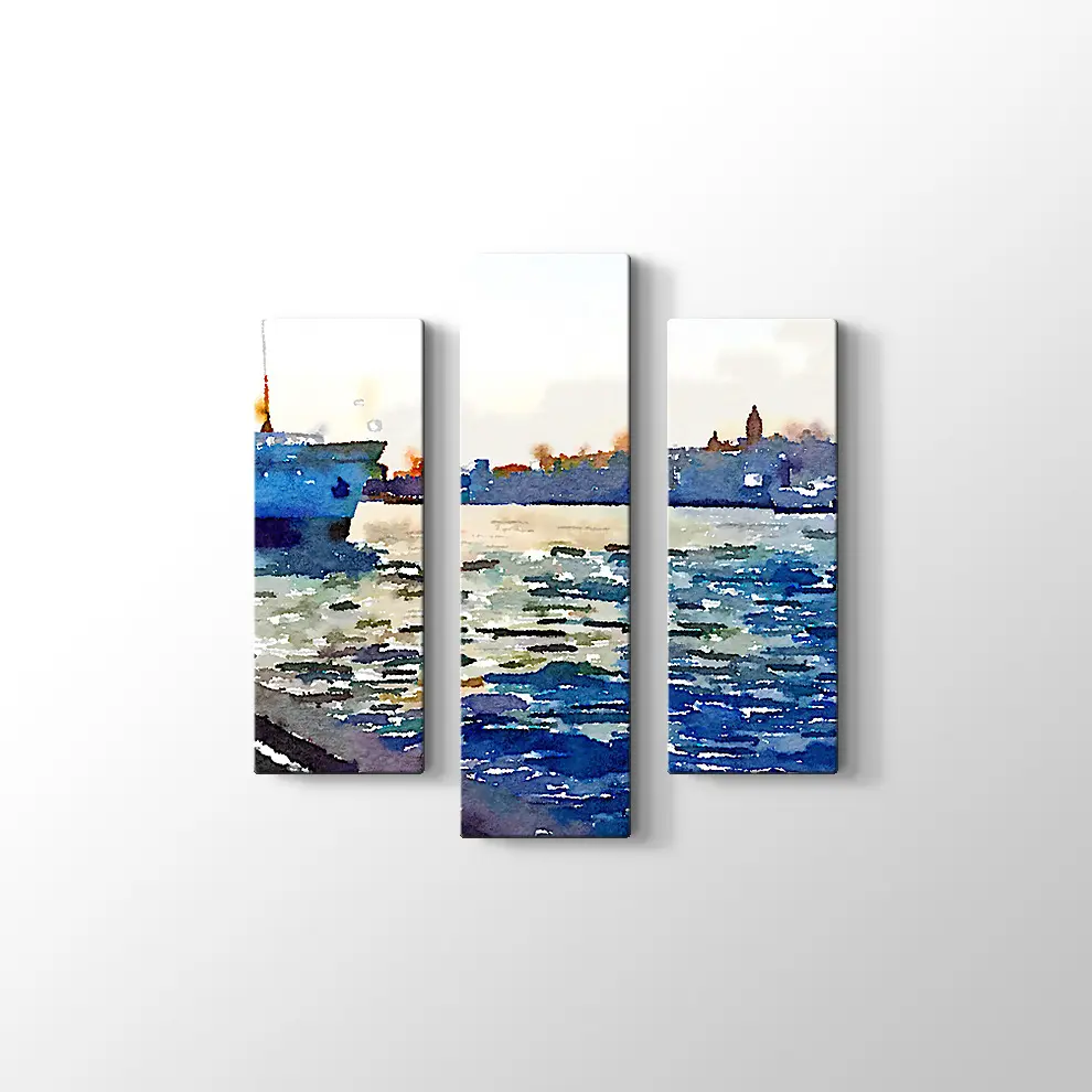 Suluboya İstanbul Deniz Kanvas Tablo
