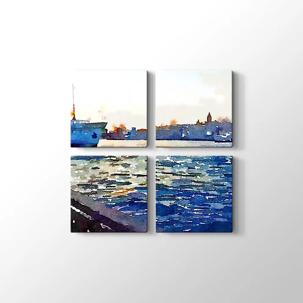 Suluboya İstanbul Deniz Kanvas Tablo