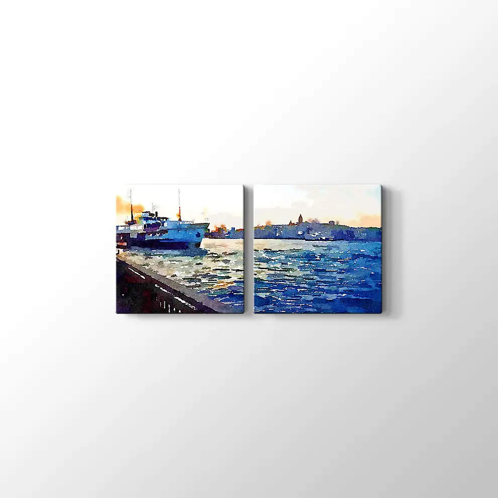 Suluboya İstanbul Deniz Kanvas Tablo