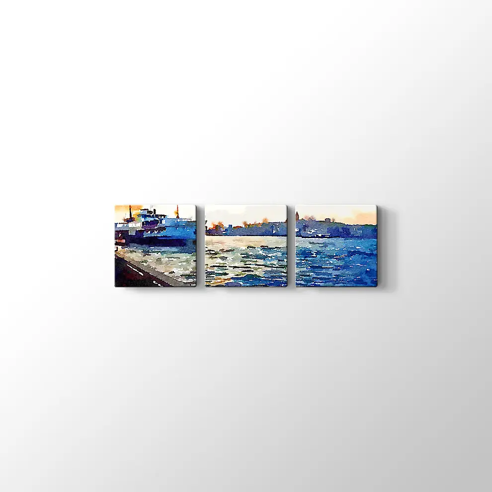 Suluboya İstanbul Deniz Kanvas Tablo