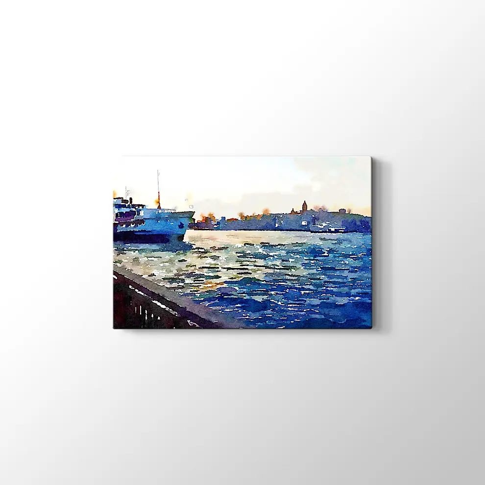 Suluboya İstanbul Deniz Kanvas Tablo