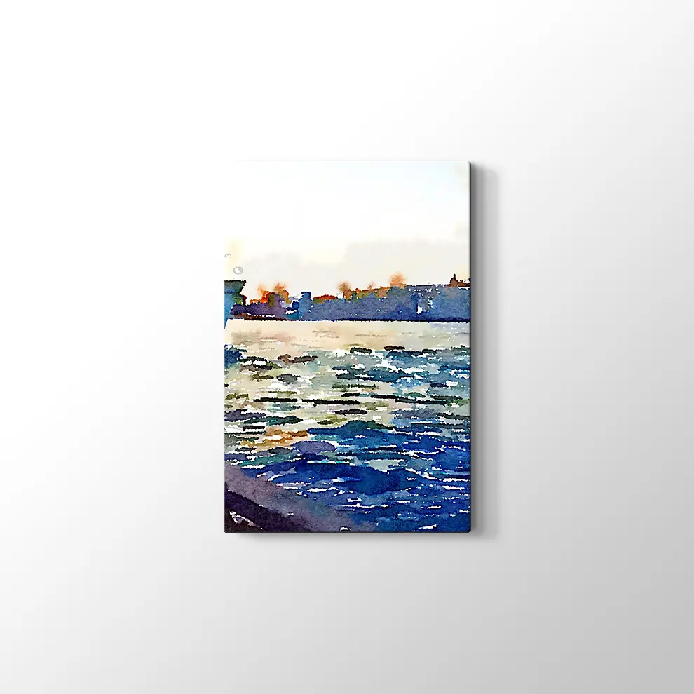 Suluboya İstanbul Deniz Kanvas Tablo