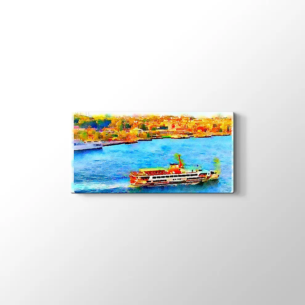 Suluboya İstanbul Boğaz Kanvas Tablo