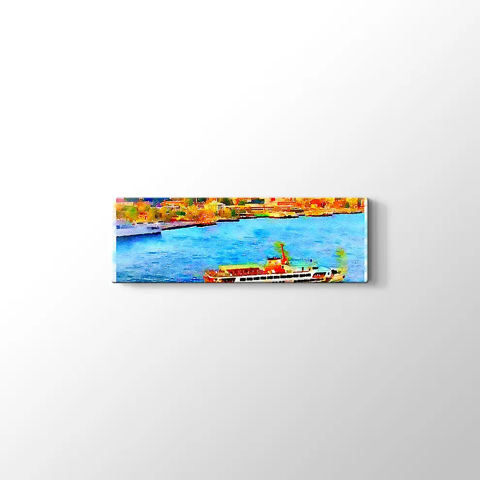 Suluboya İstanbul Boğaz Kanvas Tablo