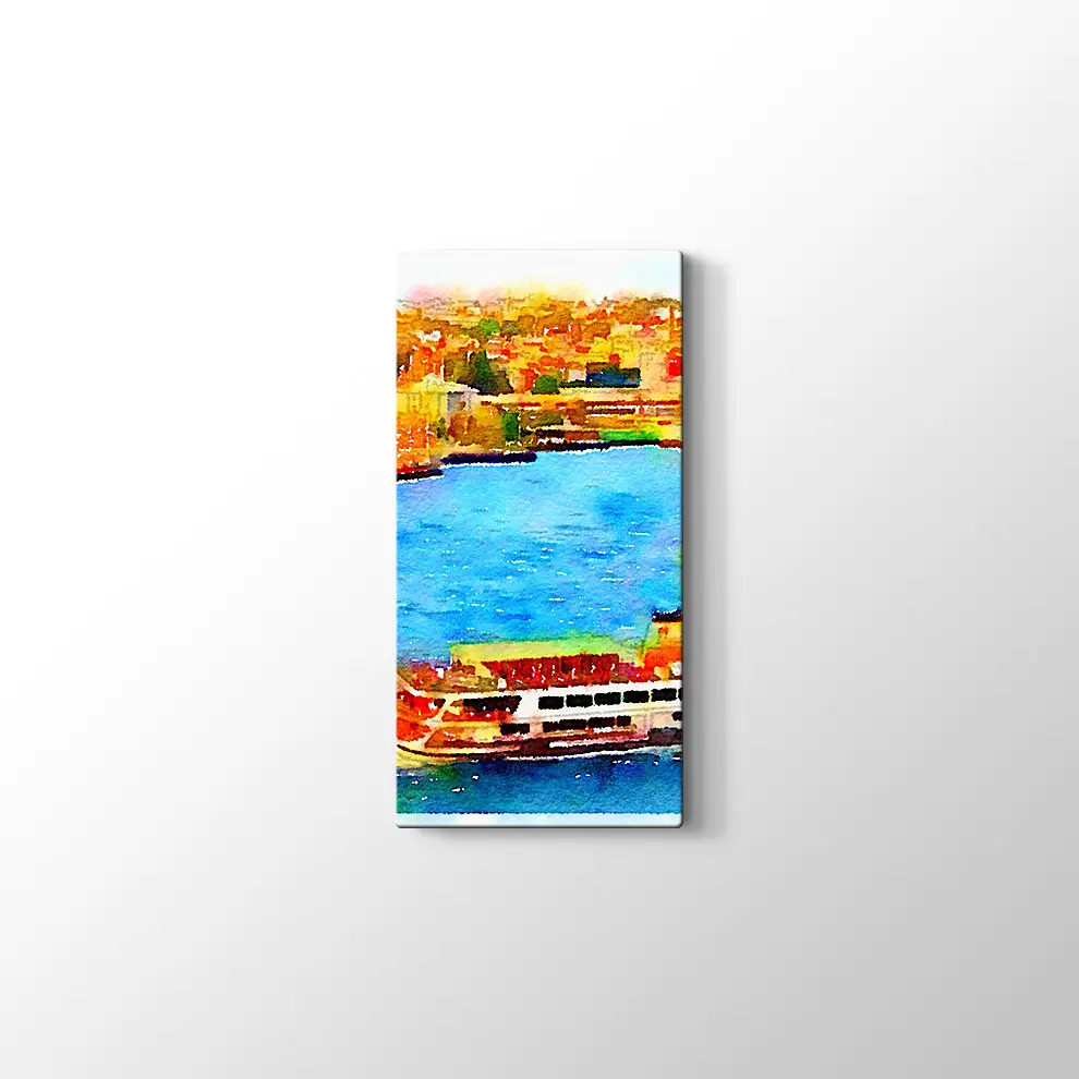 Suluboya İstanbul Boğaz Kanvas Tablo