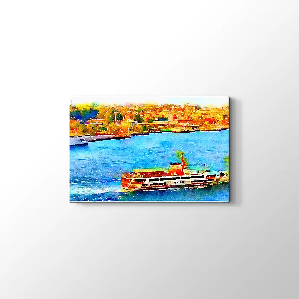 Suluboya İstanbul Boğaz Kanvas Tablo