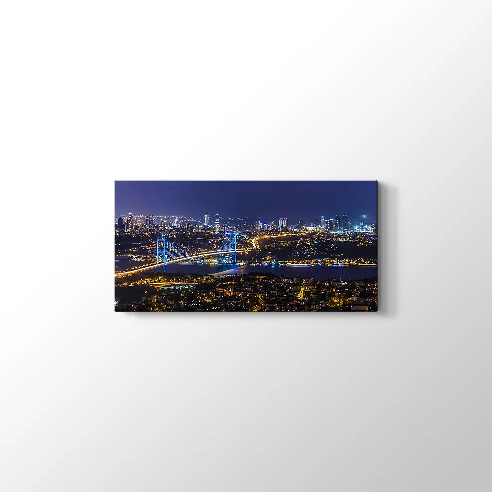 İstanbul Gece Manzarası Kanvas Tablo