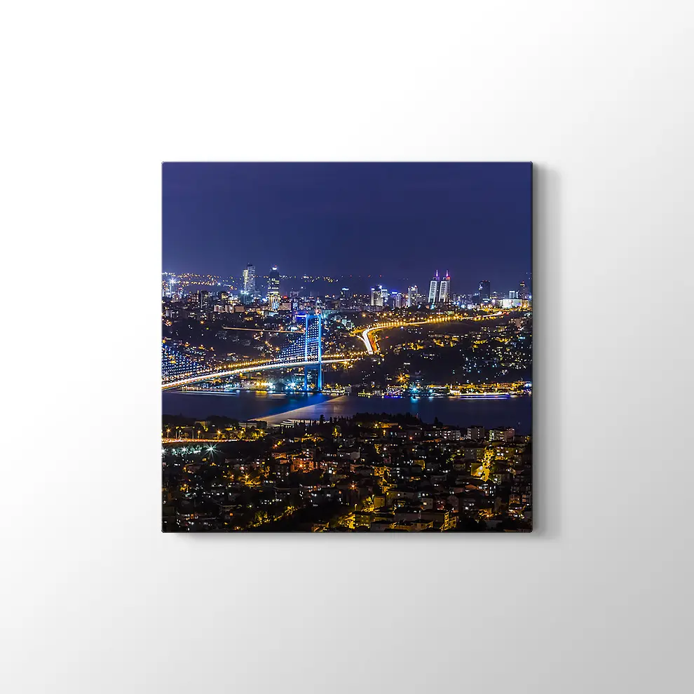 İstanbul Gece Manzarası Kanvas Tablo