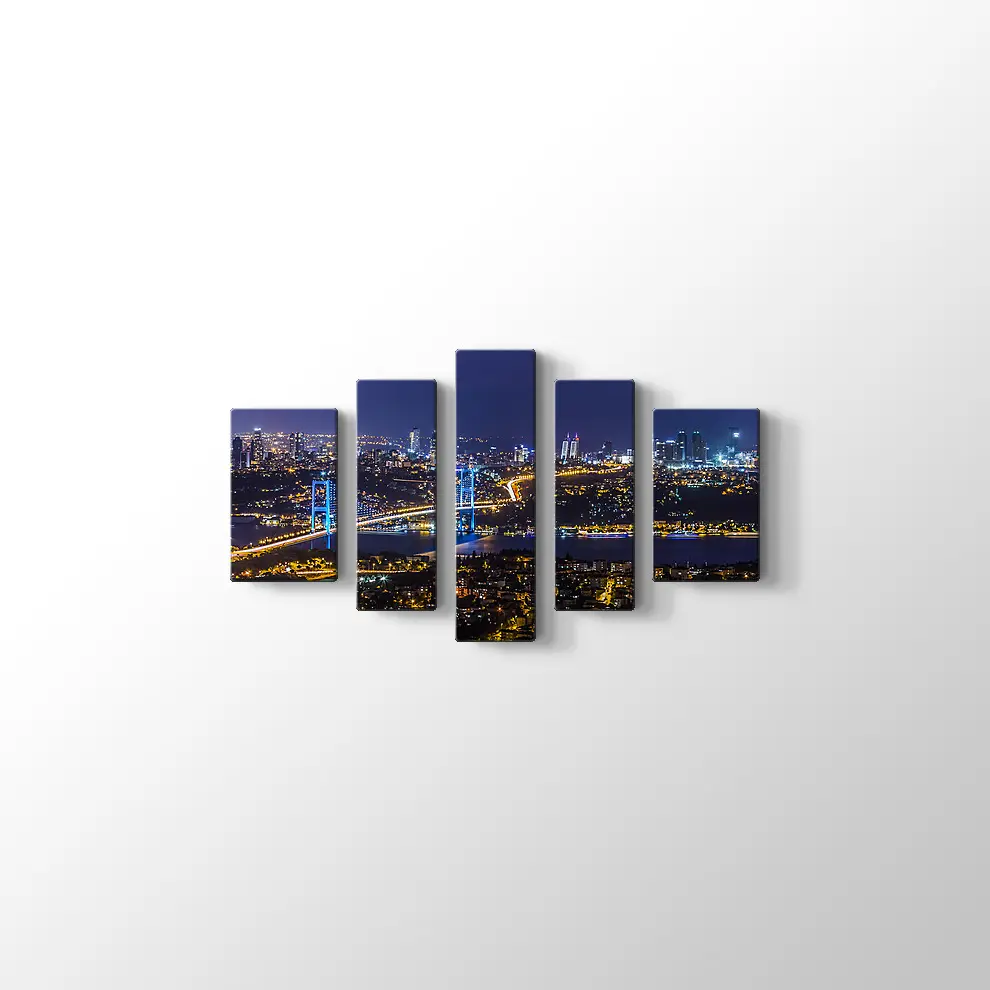 İstanbul Gece Manzarası Kanvas Tablo