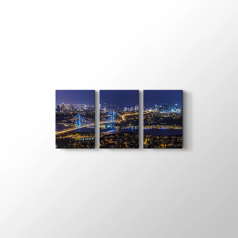 İstanbul Gece Manzarası Kanvas Tablo