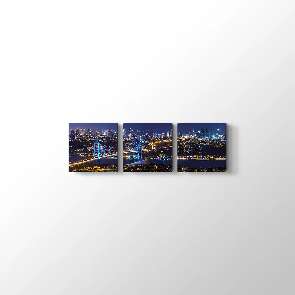 İstanbul Gece Manzarası Kanvas Tablo