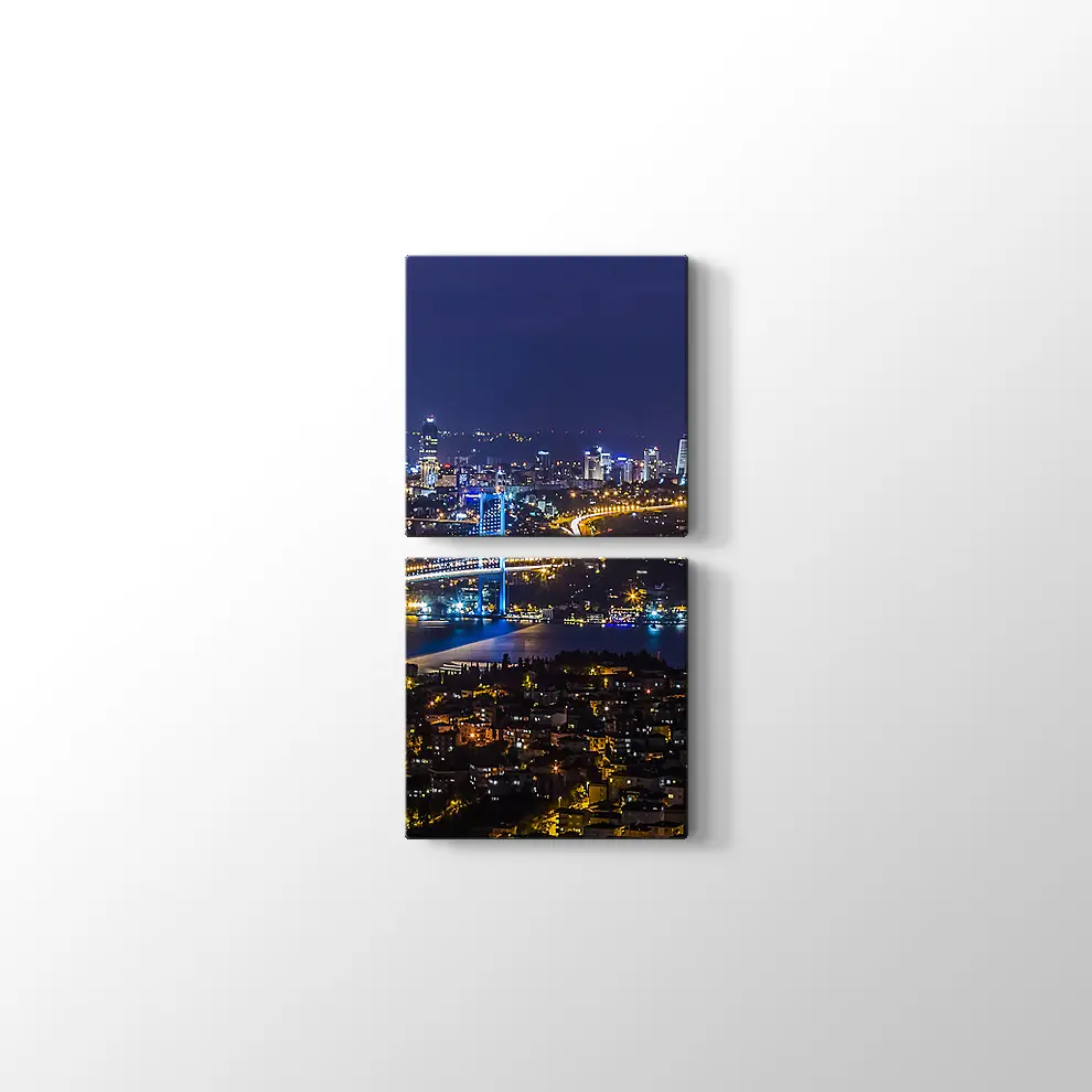 İstanbul Gece Manzarası Kanvas Tablo